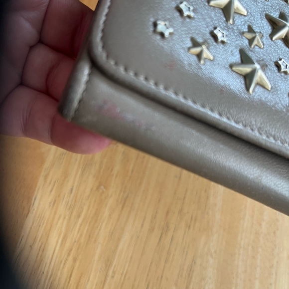 Jimmy Choo tan leather Silver Star-Studded with rhinestone wallet - Picture 3 of 16